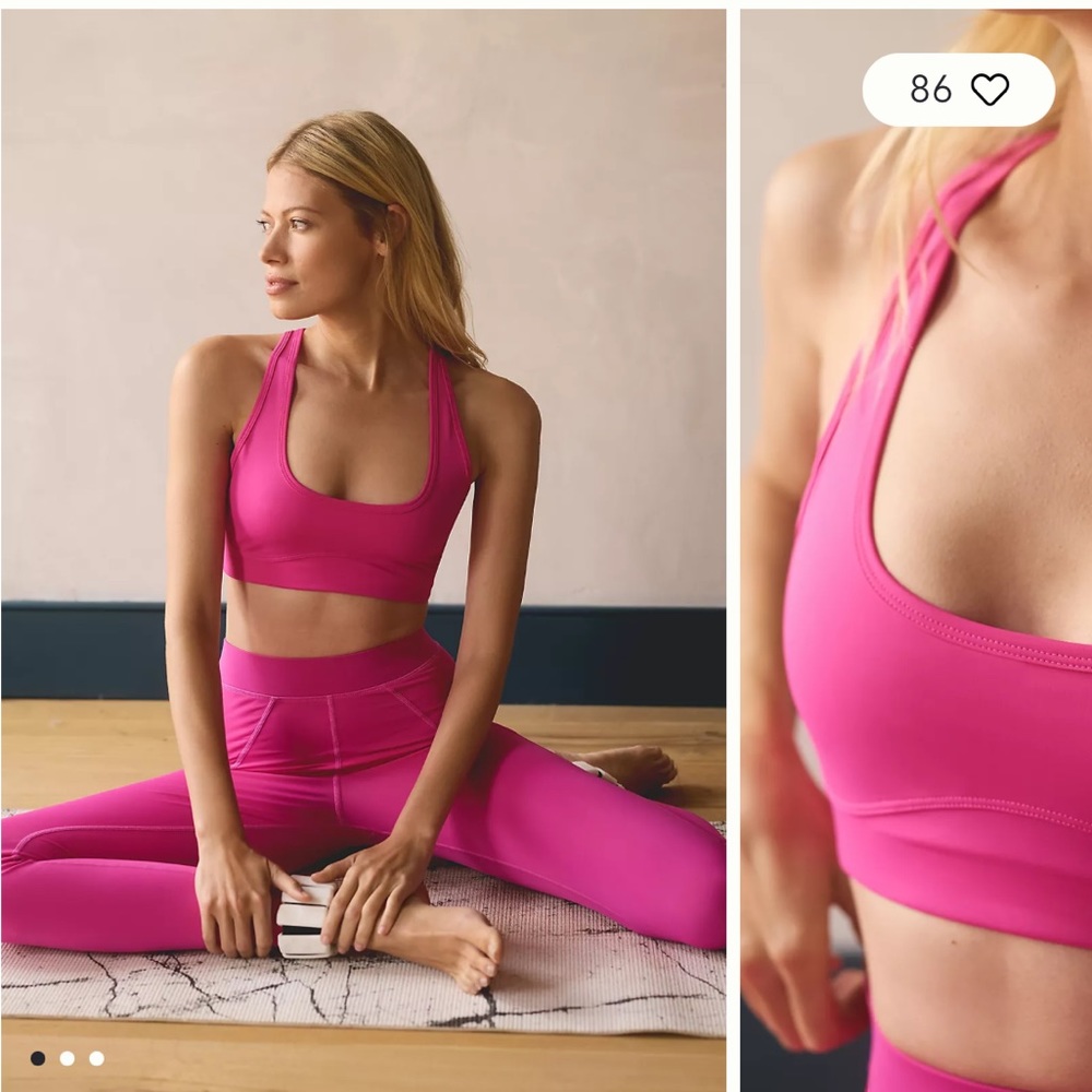 Monrow hot pink sports bra size small